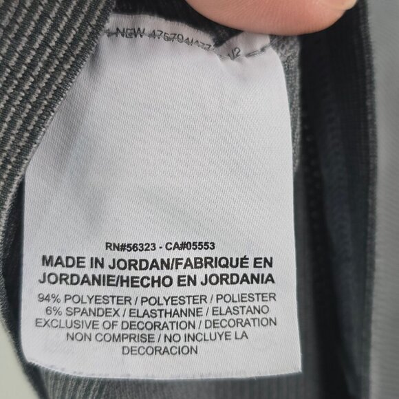 NIKE PRO Combat Grey Black Striped Compression Workout Shirt - Picture 8 of 8